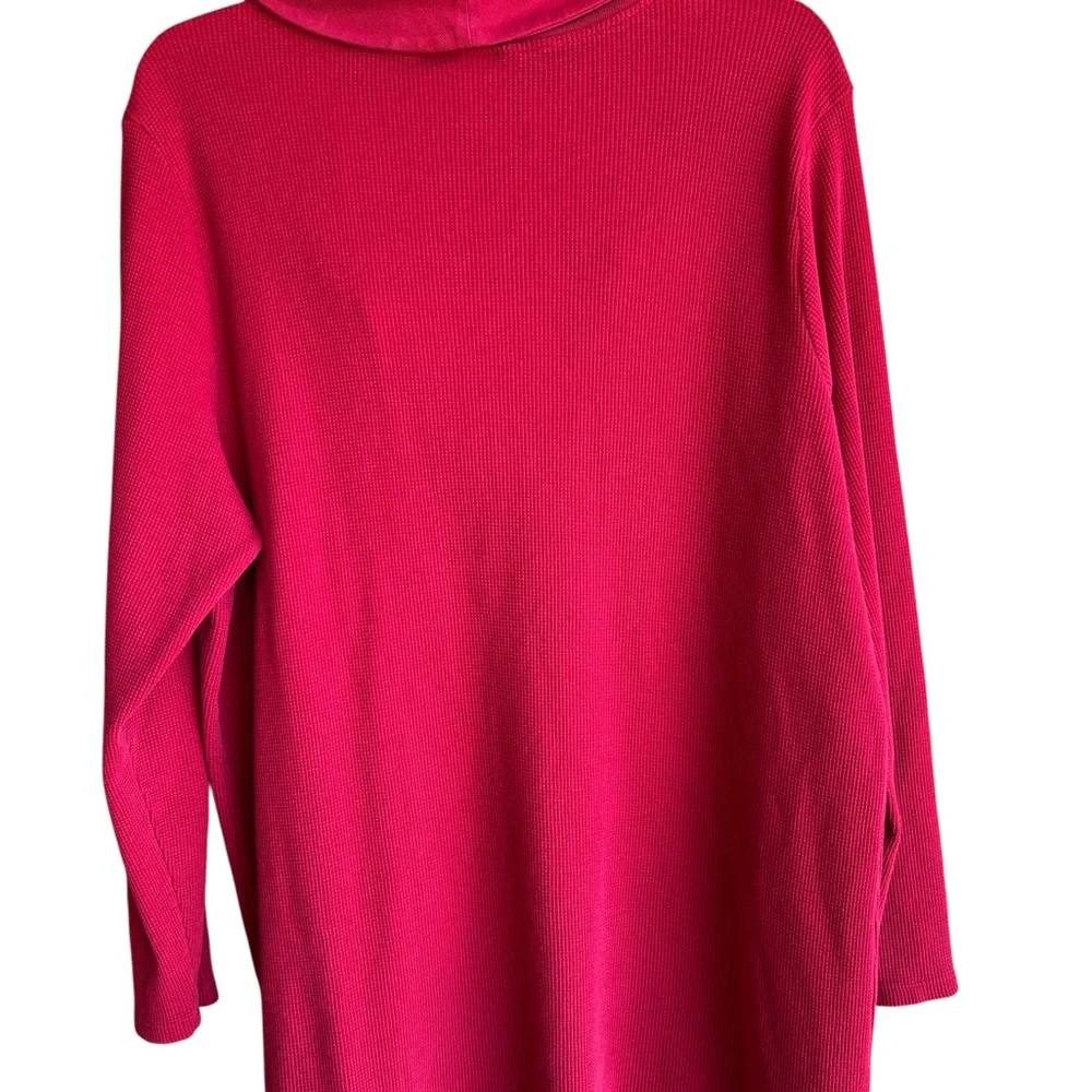Woman Within Ribbed Red Top - Picture 2 of 5